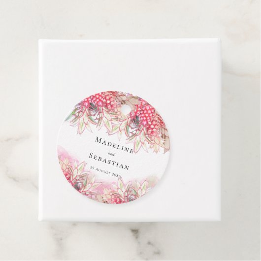 エキゾチックなピンクパイナップル結婚赤面の感謝 フェイバータグ (インサイチュ)