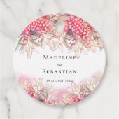 エキゾチックなピンクパイナップル結婚赤面の感謝 フェイバータグ (正面)