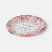 エキゾチックなピンクパイナップル結婚赤面 ペーパープレート (アングル)