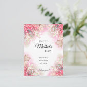 エキゾチックなピンクパイナップル赤面母の日 シーズンポストカード (スタンド正面)