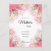 エキゾチックなピンクパイナップル赤面母の日 シーズンポストカード (正面)