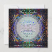 エキゾチックなフラクタルフェザー結婚式の受信招待状 招待状 (裏面)