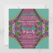 エキゾチックなフラクタルレースガールズパーティの招待状 招待状 (裏面)