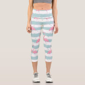 エキゾチックなフラミストライプのンゴの背景パターン カプリレギンス (正面)