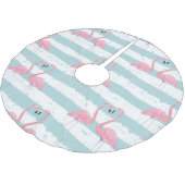 エキゾチックなフラミストライプのンゴの背景パターン ブラッシュドポリエステルツリースカート (アングル)