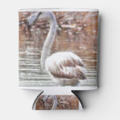 エキゾチックなフラミンゴの水彩 缶クーラー (正面)