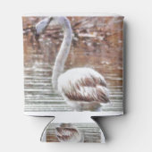 エキゾチックなフラミンゴの水彩 缶クーラー (裏面)