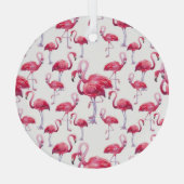 エキゾチックなフラミンゴの水色の鳥 ガラスオーナメント (裏面)