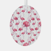 エキゾチックなフラミンゴの水色の鳥 ガラスオーナメント (正面右)