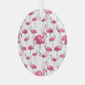 エキゾチックなフラミンゴの水色の鳥 ガラスオーナメント (正面左)