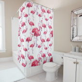 エキゾチックなフラミンゴの水色の鳥 シャワーカーテン (インサイチュ)