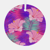 エキゾチックなフラミンゴ:熱帯ピンクのヴィンテージ。 ガラスオーナメント (裏面)