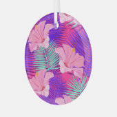 エキゾチックなフラミンゴ:熱帯ピンクのヴィンテージ。 ガラスオーナメント (正面左)