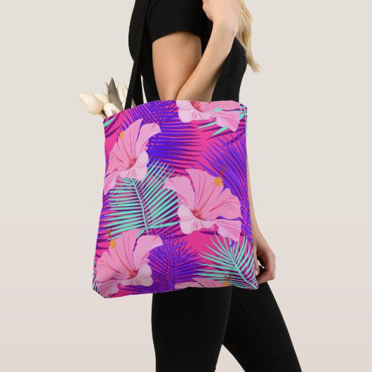 エキゾチックなフラミンゴ:熱帯ピンクのヴィンテージ。 トートバッグ (クローズアップ)