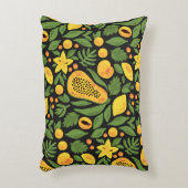 エキゾチックなフルーツカラフル：夏のシームレス アクセントクッション (正面(垂直))