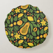 エキゾチックなフルーツカラフル:夏のシームレス ラウンドクッション (裏面)