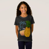 エキゾチックなフルーツココナッツパームツリートロピカルサマーパイ Tシャツ (正面フル)