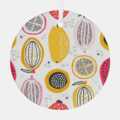 エキゾチックなフルーツ手描き：ヴィンテージ夏 ガラスオーナメント (裏面)