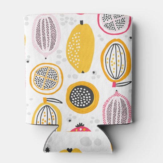 エキゾチックなフルーツ手描き：ヴィンテージ夏 缶クーラー (裏面)