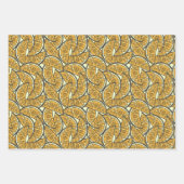 エキゾチックなフルーツ柑橘類の夏のオレンジパター ラッピングペーパーシート (正面3)