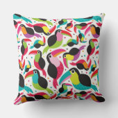 エキゾチックなブラジルのtoucan鳥の背景 クッション (裏面)