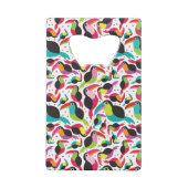 エキゾチックなブラジルのtoucan鳥の背景 クレジットカード栓抜き (裏面)