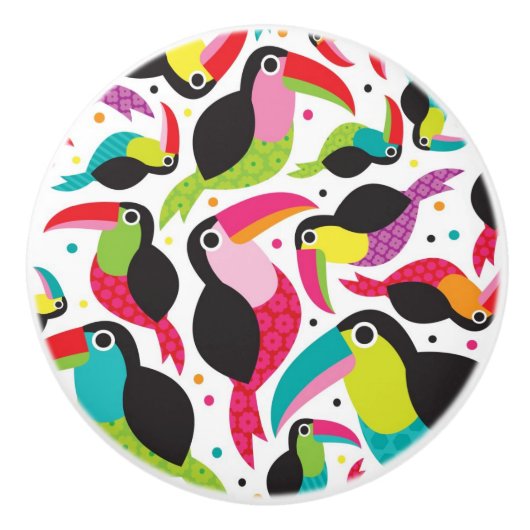 エキゾチックなブラジルのtoucan鳥の背景 セラミックノブ (正面)