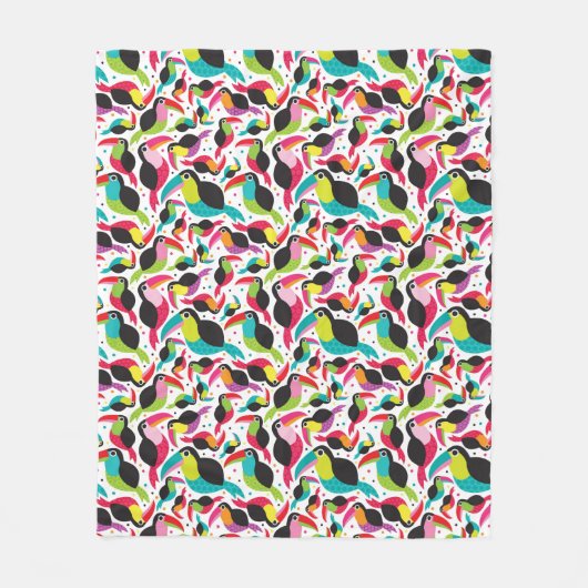 エキゾチックなブラジルのtoucan鳥の背景 フリースブランケット (正面)