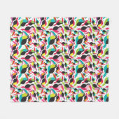 エキゾチックなブラジルのtoucan鳥の背景 フリースブランケット (正面(横))