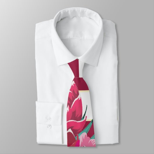 エキゾチックなブルゴーニュのストライプの花 ネクタイ (タイ)