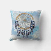 エキゾチックなブルードリームキャッチャーのホームデコール クッション (裏面)