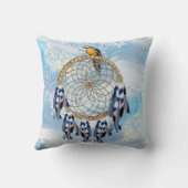 エキゾチックなブルードリームキャッチャーのホームデコール クッション (裏面)