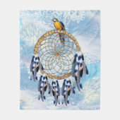 エキゾチックなブルードリームキャッチャーのホームデコール フリースブランケット (正面)