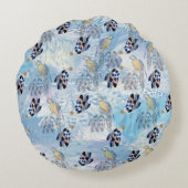 エキゾチックなブルードリームキャッチャーのホームデコール ラウンドクッション (裏面)