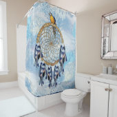 エキゾチックなブルードリームキャッチャーの浴室 シャワーカーテン (インサイチュ)