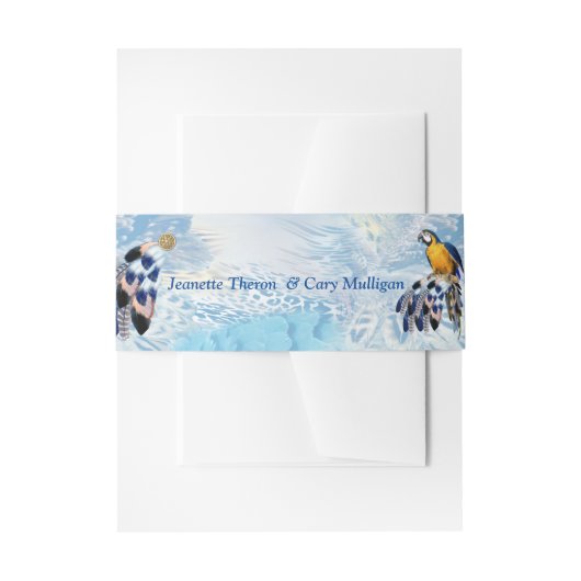 エキゾチックなブルードリームキャッチャー固定 招待状ベリーバンド (正面例)