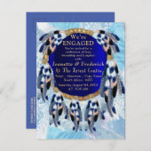 エキゾチックなブルードリームキャッチャー婚約 インビテーションポストカード (正面/裏面)