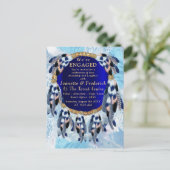 エキゾチックなブルードリームキャッチャー婚約 インビテーションポストカード (スタンド正面)