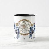 エキゾチックなブルードリームキャッチャー結婚ズギフト マグカップ (中央)