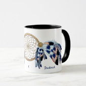 エキゾチックなブルードリームキャッチャー結婚ズギフト マグカップ (正面右)