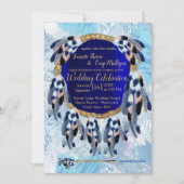 エキゾチックなブルードリームキャッチャー結婚式招待状 招待状 (正面)