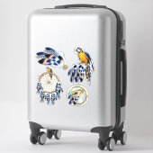 エキゾチックなブルードリームキャッチャー シール (スーツケース)