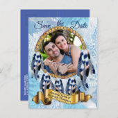 エキゾチックなブルードリーム捕手の日付を保存 案内ポストカード (正面/裏面)