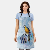 エキゾチックなブルードリーム捕手の花嫁ギフトオールオーバー エプロン (着用した状態)