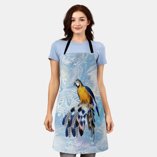 エキゾチックなブルードリーム捕手の花嫁ギフトオールオーバー エプロン (着用した状態)