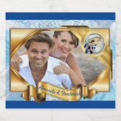 エキゾチックなブルードリーム結婚キャッチャー スパークリングワインラベル (シングルラベル)