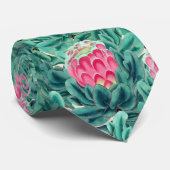 エキゾチックなプロテアの花のパターン ネクタイ (ロール)