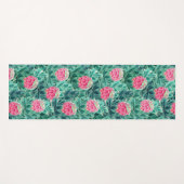 エキゾチックなプロテアの花のパターン ヨガマット (正面(横))