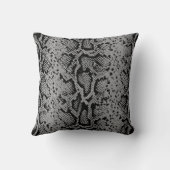 エキゾチックなヘビの模様 |チャコールグレー クッション (裏面)