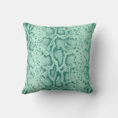 エキゾチックなヘビの模様 |ミントブルー クッション (裏面)